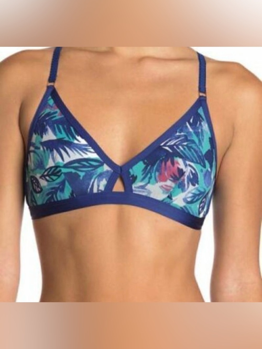Cosabella Verona printed mesh bralette bra tropical floral blue new Medium